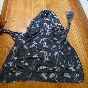 Small zip up hoodie floral pattern.